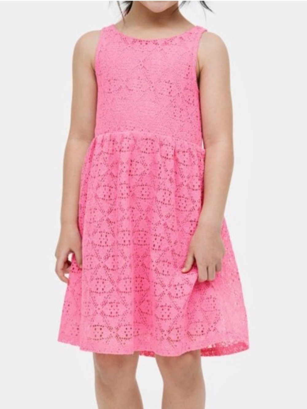 H&M Girls Pink Lace Dress Lined Sz 8-10